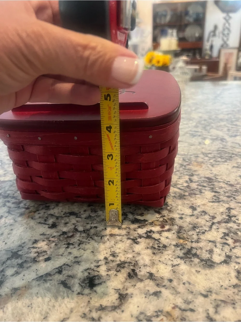 Longaberger Recipe Card Box - Red Home Accent
